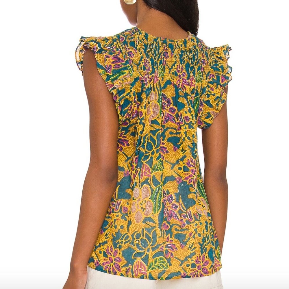 Cleobella Chloe Blouse in Indo Block Print, Size M - Picture 4 of 11